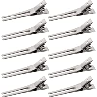 Los mejores  - 50 Piezas 1-8 Pulgadas Pinza de Peluquería de Doble Punta Clips de Pelo de Sección de Ajuste de Rizos Pinzas de…